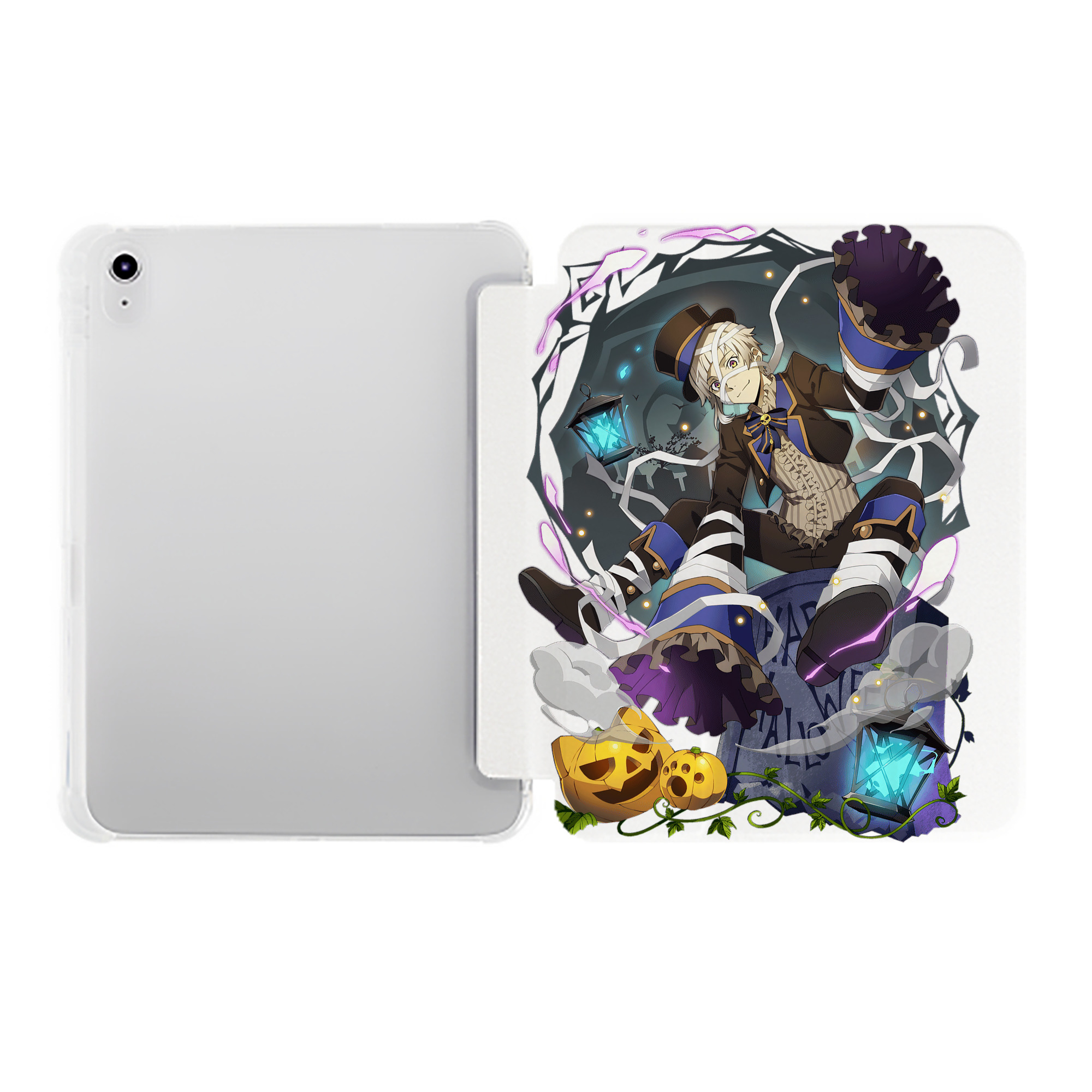 （画像用） 文豪ストレイドッグス Bungo Stray Dogs IPad ケース ペン収納付き 三つ折りスタンド PUレザー×シリコン 対応機種9.5/10.5/10.9インチ